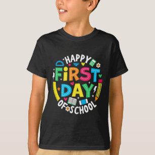 Happy First Day Of School Pencil Teacher Kids Back T-Shirt