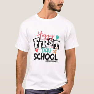 Happy First Day Of School Preschool Teacher Kid T-Shirt