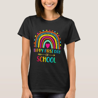 Happy First Day Of School Rainbow Byck To School T T-Shirt
