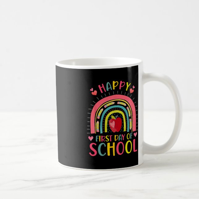 Happy First Day Of School Rainbow Teacher Back To  Coffee Mug (Right)