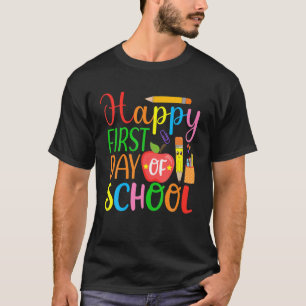 Happy First Day Of School Teacher And Student Back T-Shirt