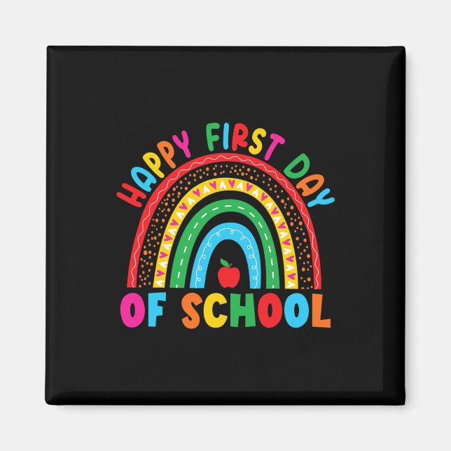 Happy First Day of School Teacher Back to School B Magnet (Front)