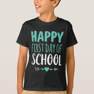 Happy First Day Of School Teacher Student Arrow Cu T-Shirt