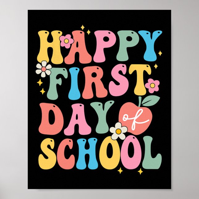 Happy First Day Of School  Teachers Kids Back To S Poster (Front)