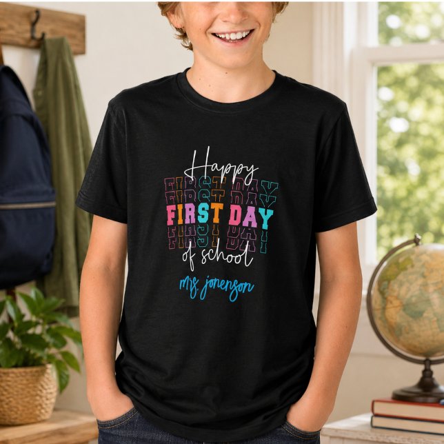 Happy First Day of School  Tri-Blend Shirt (Happy First Day of School Tri-Blend Shirt)