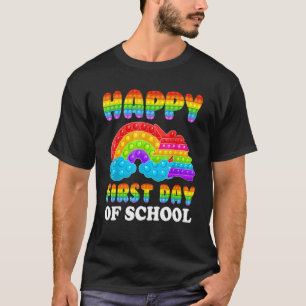 Happy First Day Of School Unicorn Poppin Rainbow G T-Shirt