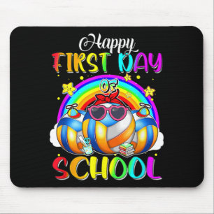 Happy First Day Of School Volleyball Rainbow Happy Mouse Mat