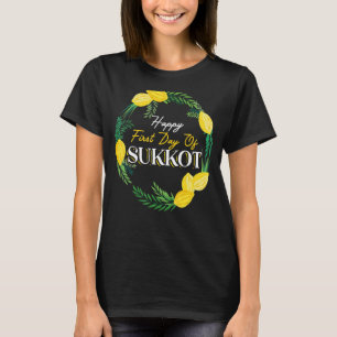 Happy First Day Of Sukkot Lulav Palm Tree Israelit T-Shirt