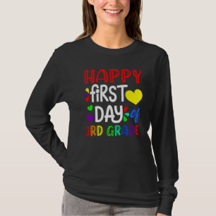 Happy First Day Of Third Grade Cute Back To School T-Shirt