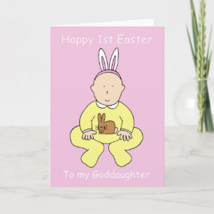 Happy First Easter Goddaughter. Holiday Card