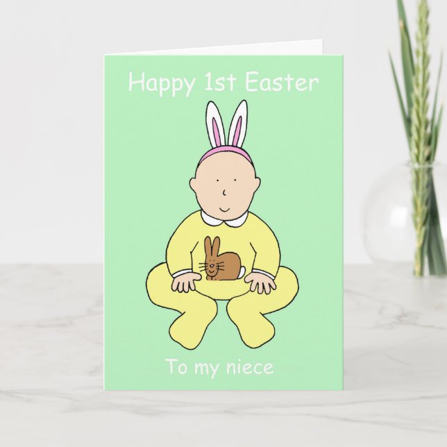 Happy First Easter Niece  Holiday Card (Front)