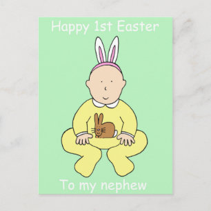 Happy First Easter to My Nephew Holiday Postcard