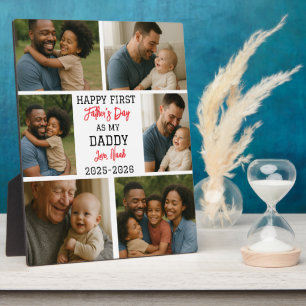 Happy First Father Day Photo Collage Plaque