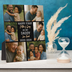 Happy First Father Day Photo Collage Plaque