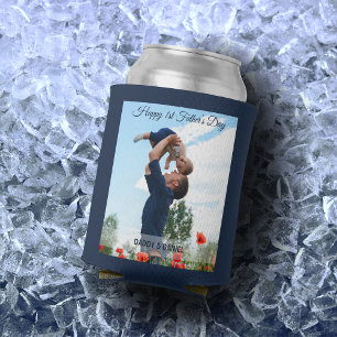 Happy First Father’s Day Custom Photo Can Cooler
