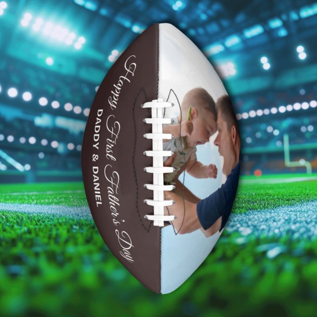 Happy First Father’s Day Custom Photo & Text American Football (Creator Uploaded)