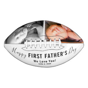 Happy First Father’s Day White 2 Photos Name American Football
