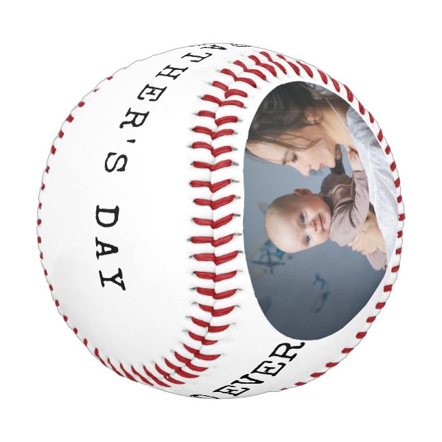 Happy First Fathers Day  2 Photo Best Dad Ever Baseball (Angled)