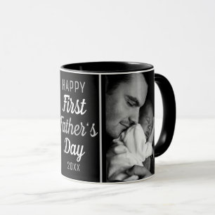 Happy First Father's Day 2 Photo Black Mug