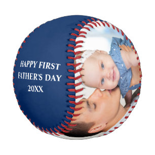 Happy First Father's Day 2 Photo Blue Baseball