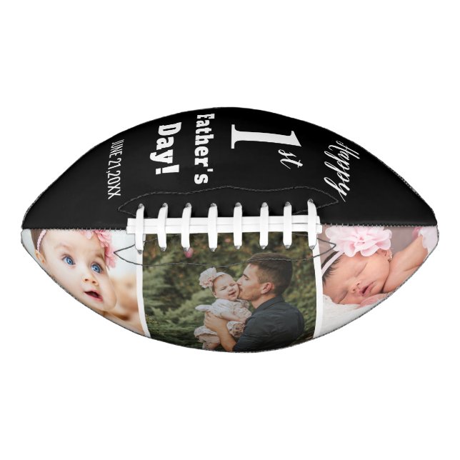 Happy First Father's Day 3 Photo Collage   American Football (Front)