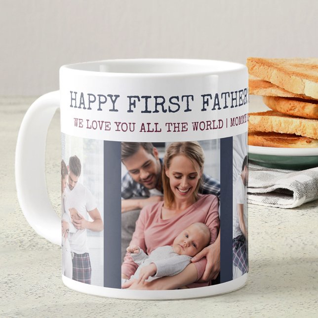 Happy First Fathers Day 4 Photo Large Coffee Mug (Creator Uploaded)