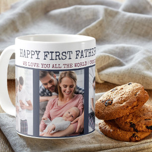 Happy First Fathers Day 4 Photo Personalised Coffee Mug