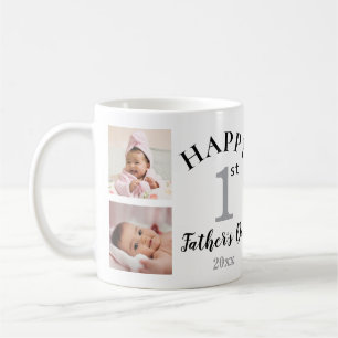 Happy First Father's Day 5 Photo Collage Coffee Mug