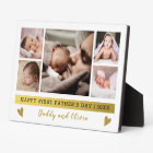 Happy First Father's Day 5 Photo Collage Plaque