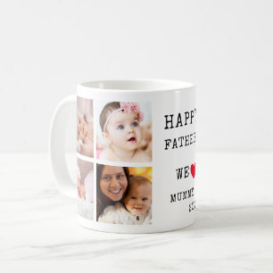 Happy First Father's Day 6 Photo Collage  Coffee Mug