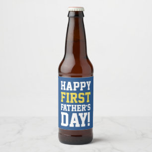 Happy First Father's Day Beer Label Gift for Dad