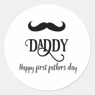 Happy first father's day custom classic round sticker