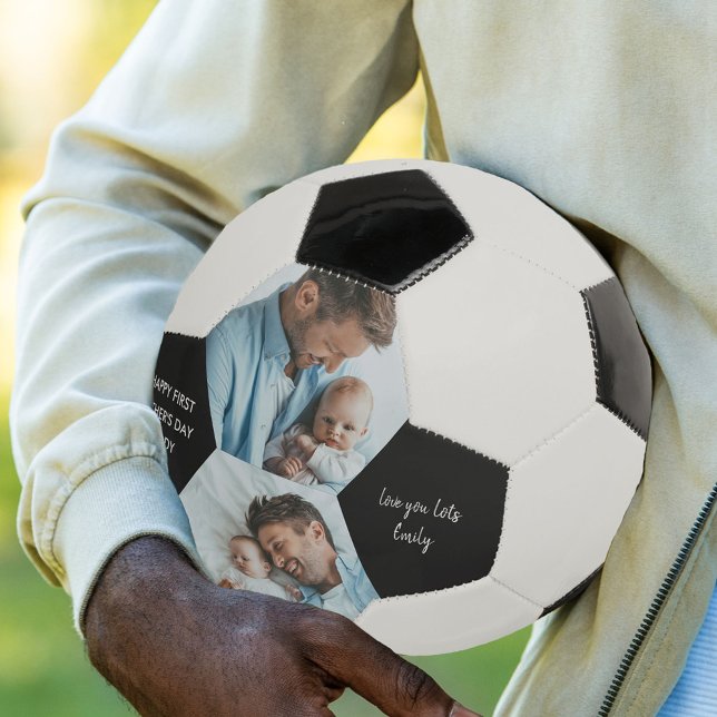 Happy First Fathers Day Daddy 2 Photo Personalised Football (Creator Uploaded)
