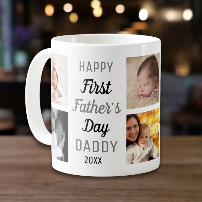 Happy First Father's Day Daddy 8 Photo Collage   Coffee Mug (Creator Uploaded)