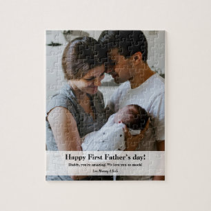 Happy First Father's day Daddy Baby family photo Jigsaw Puzzle