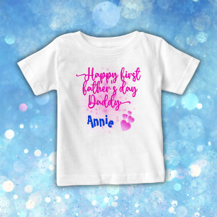 Happy First Father's Day Daddy   Baby T-Shirt