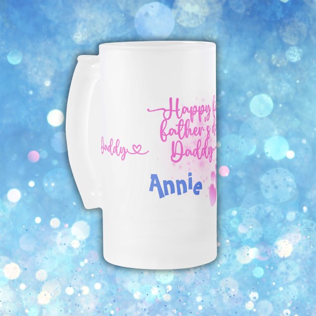 Happy First Father's Day Daddy | Frosted Glass Beer Mug (Creator Uploaded)