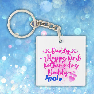 Happy First Father's Day Daddy   Key Ring