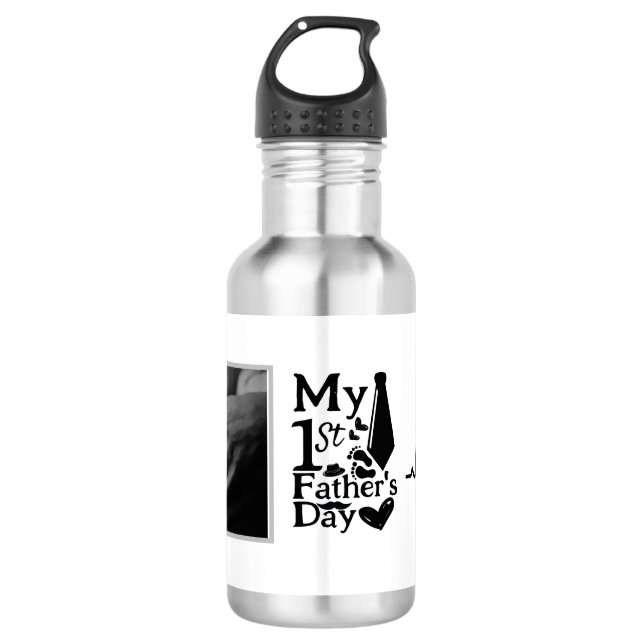 happy first fathers day i love you daddy custom 532 ml water bottle (Front)