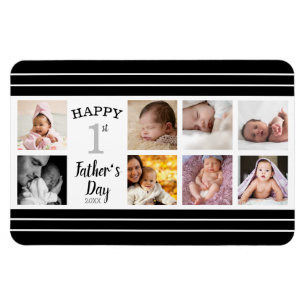 Happy First Father's Day New Dad 8 Photo Collage   Magnet