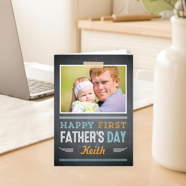 Happy First Fathers Day Photo Card (Creator Uploaded)