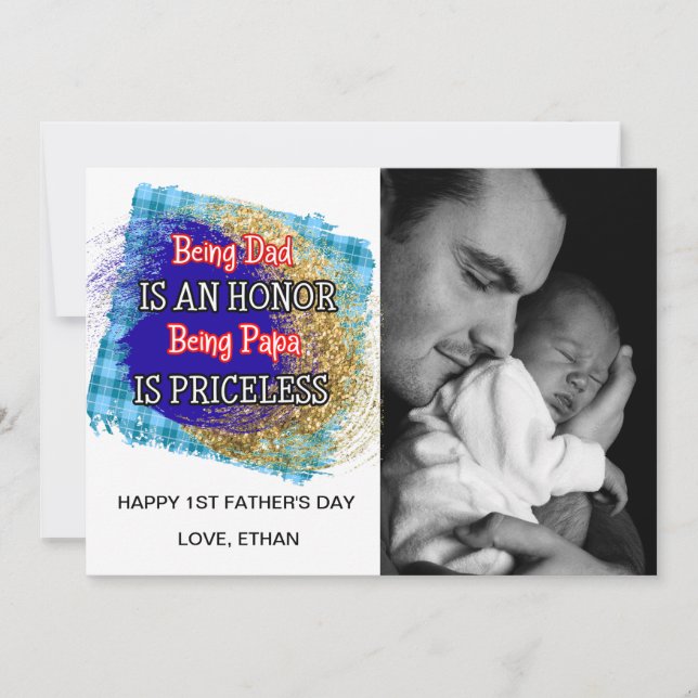 Happy First Father's Day Photo Card (Front)