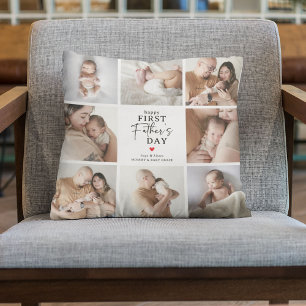 Happy First Father's Day' Photo Collage Keepsake Cushion