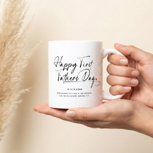 Happy First Father's Day Photo Collage & Quote Coffee Mug
