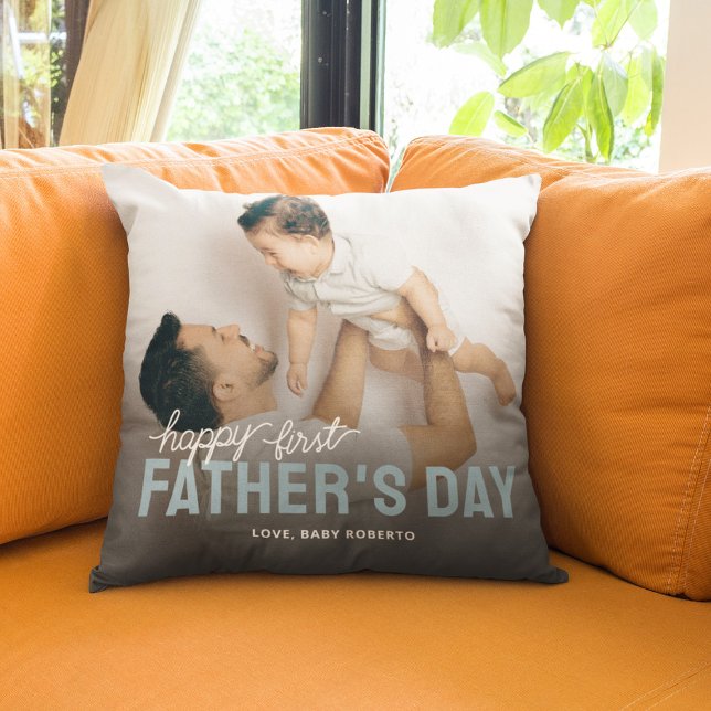 Happy First Fathers Day Photo Cushion (Creator Uploaded)