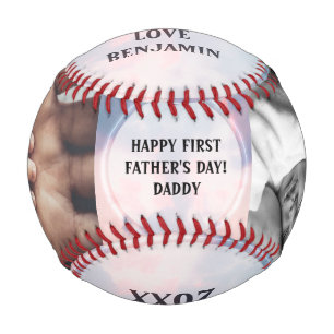 Happy First Father's Day Typography  Custom Photo Baseball