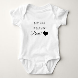Happy First Father's Day with Heart Baby Bodysuit