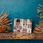 Happy First Father's Day Wood 4 Photo Collage