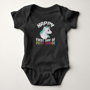 Happy First Grade Unicorn First Day of School Gift Baby Bodysuit