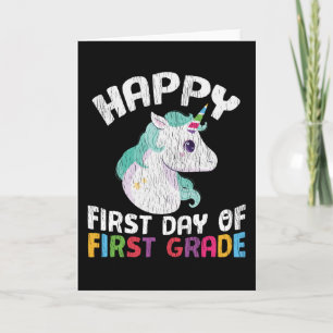 Happy First Grade Unicorn First Day of School Gift Card